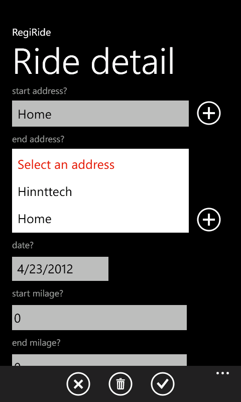 ListPicker to select an address